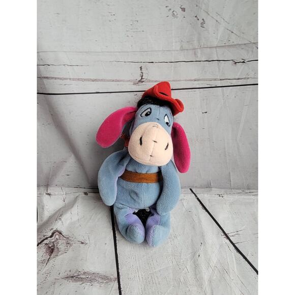 Disney Eeyore Cowboy Beanie Plush Stuffed Animal - Picture 1 of 9